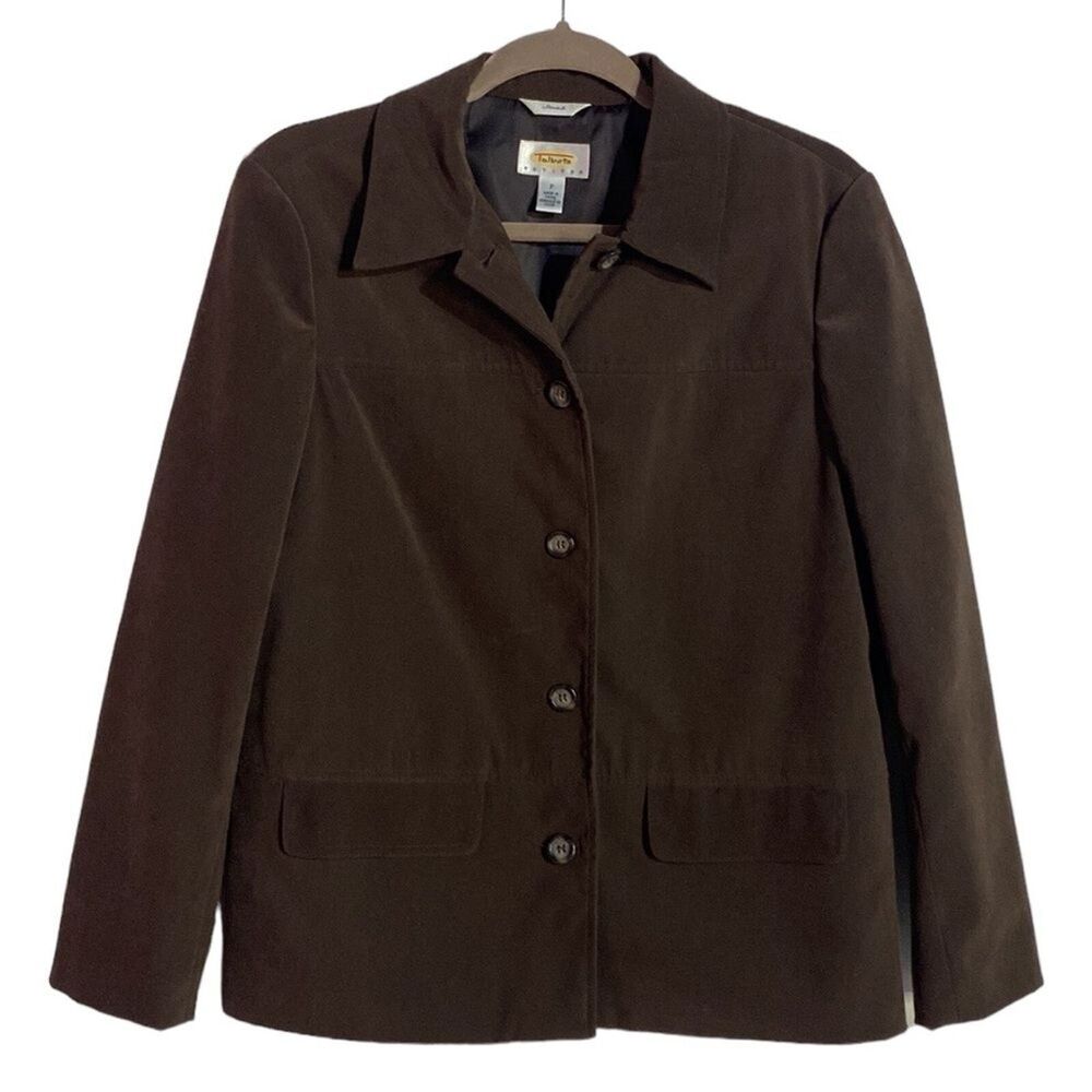 Talbots Blazer Petite Brown Fall Western Office Career Academia Business Preppy